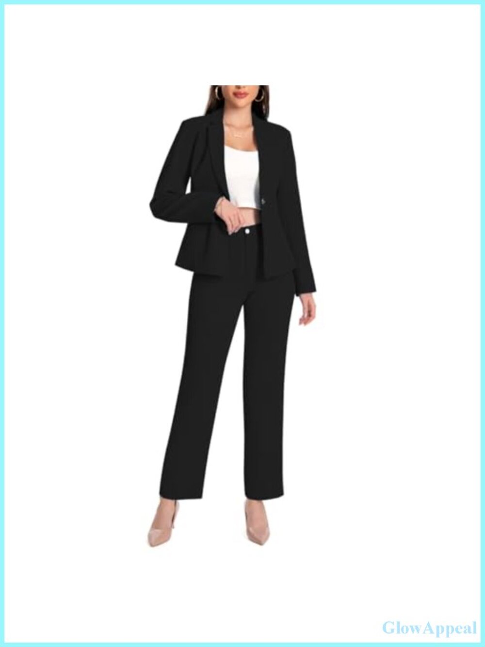 Womens 2 Piece Suit Set Business Casual Long Sleeve Blazer and Pants Office
